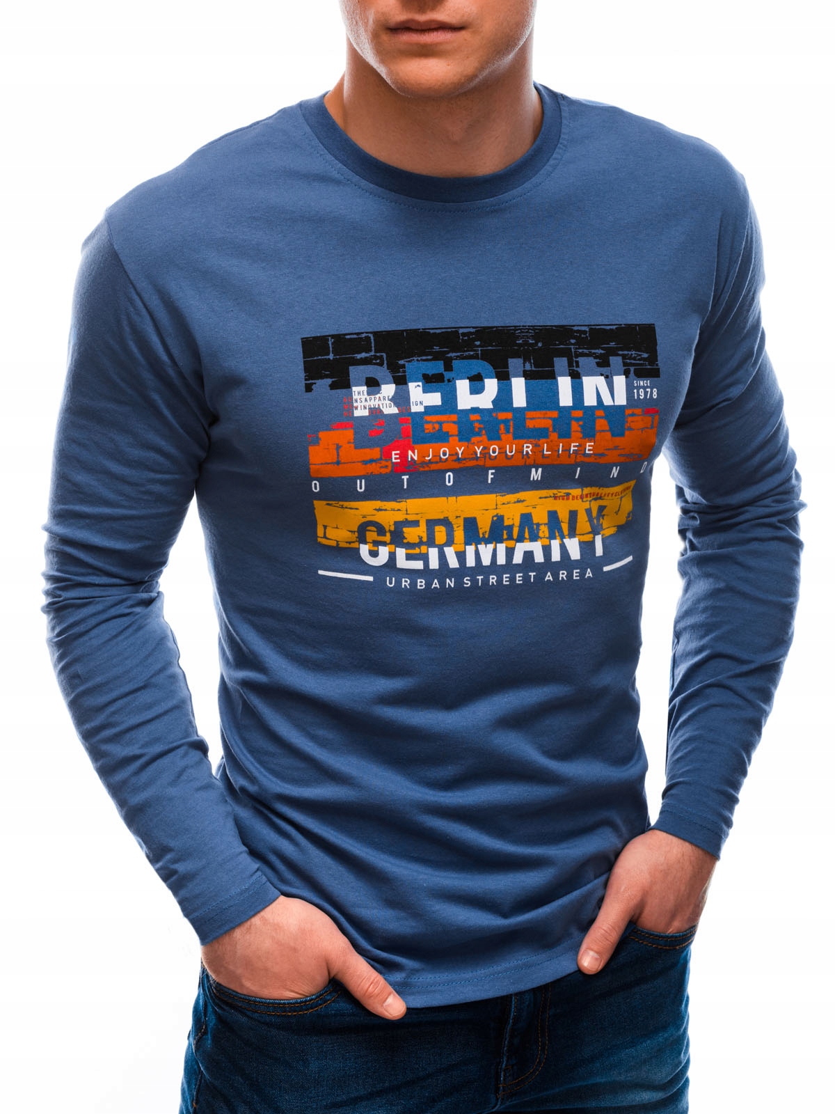 

Longsleeve męski z nadrukiem 146L niebieski M
