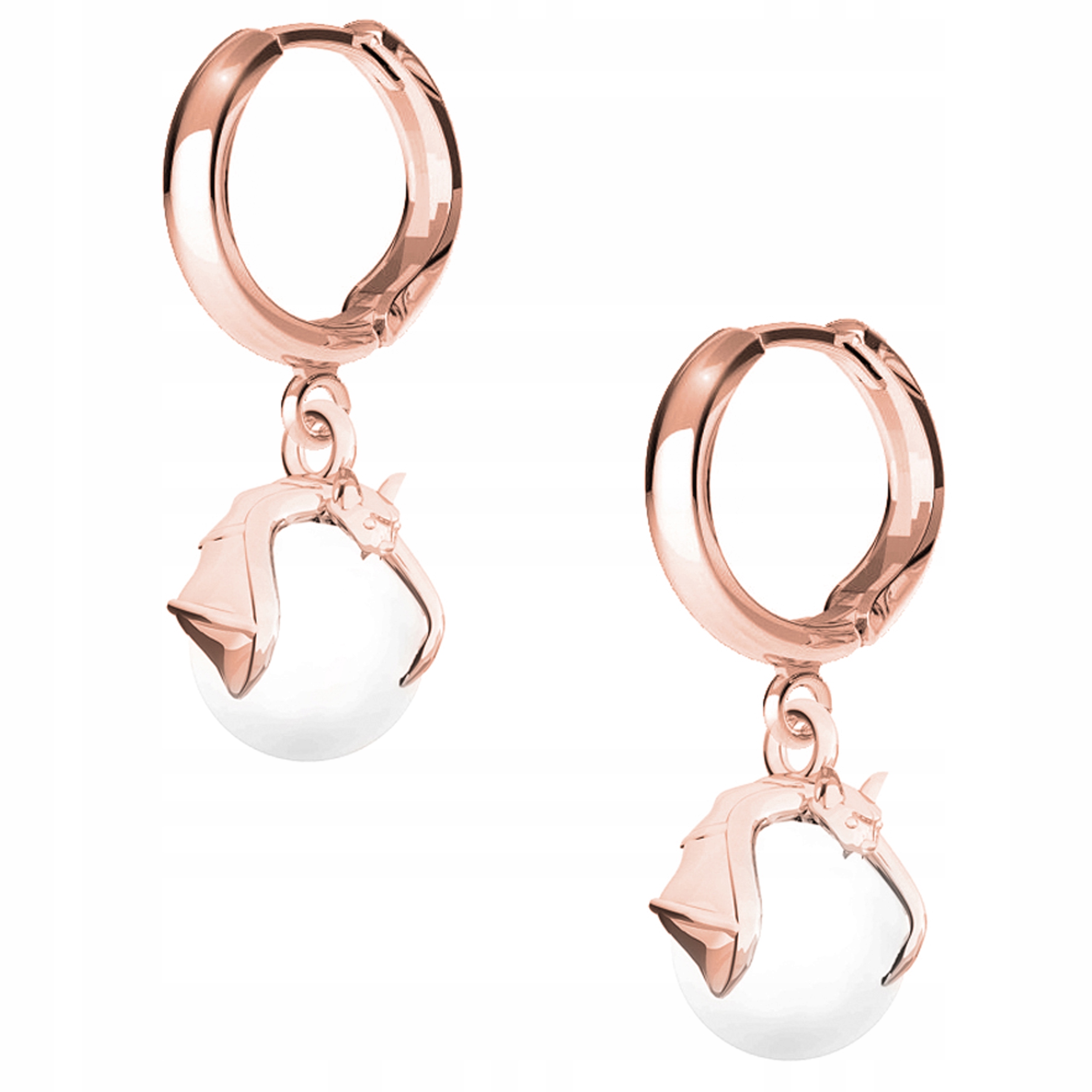 Náušnice Netopýr Perla růžové zlato 925