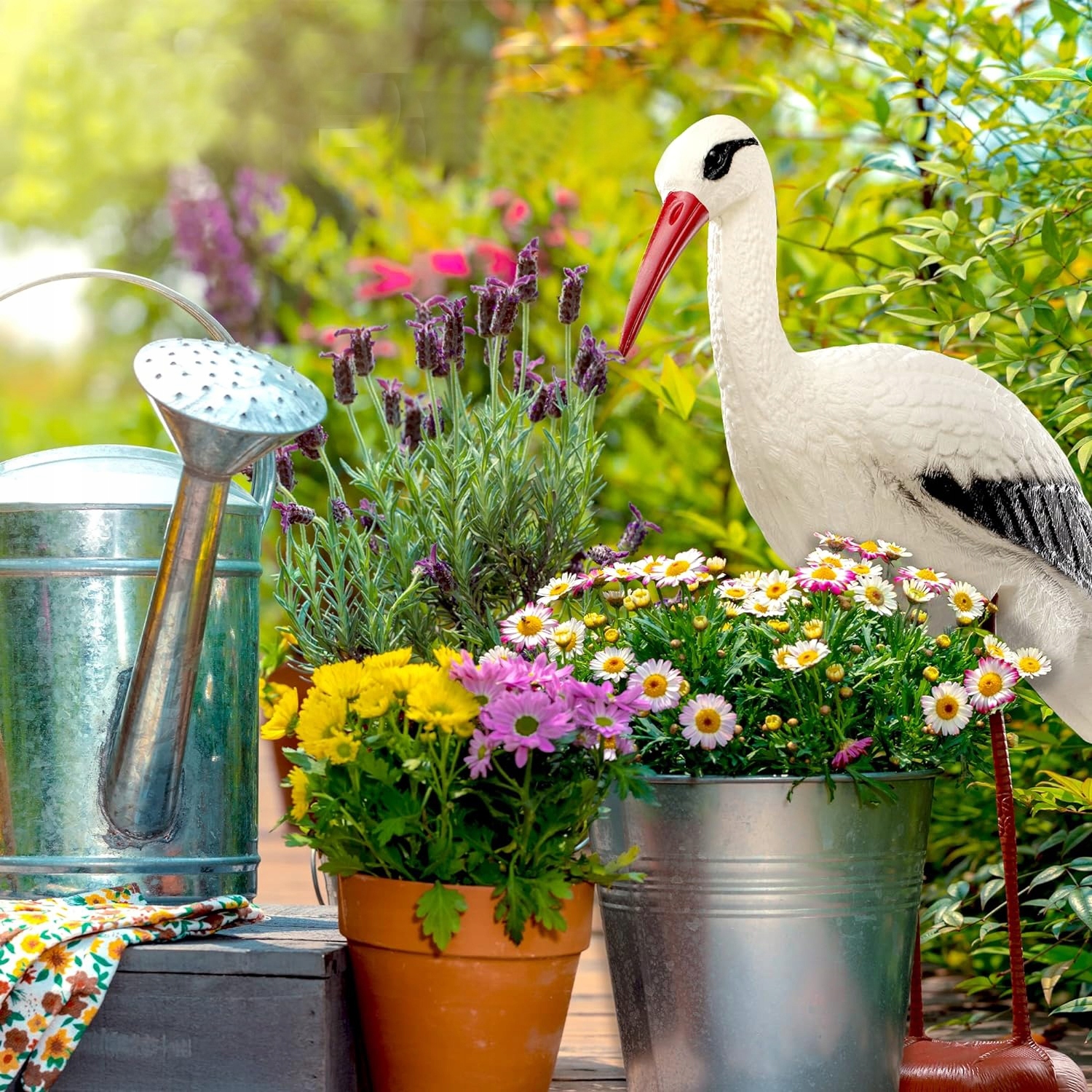 BOCIAN STOJĄCY DUŻY JAK ŻYWY FIGURKA OGRODOWA DEKORACJA DO OGRODU 78CM Stan opakowania oryginalne