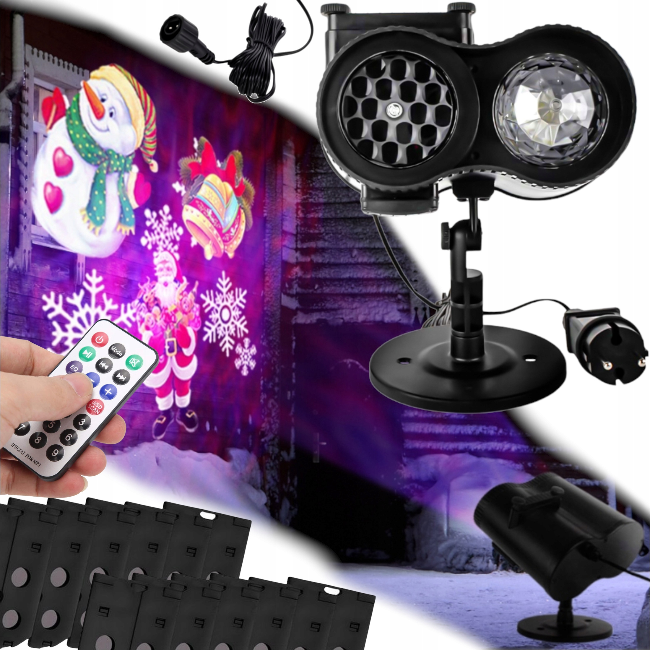 Projektor Na Dům Projektor Na Vánoce, Mnoho Motivů, 12 Vyměnitelných Karet, Barevný