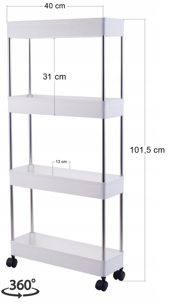 MOBILNA SZAFKA REGAŁ NA KÓŁKACH KUCHENNA 4 półki EAN (GTIN) 6406182631461