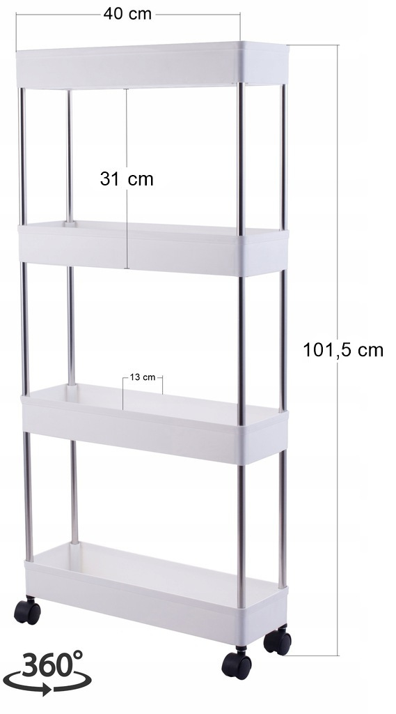 MOBILNA SZAFKA REGAŁ NA KÓŁKACH KUCHENNA 4 półki Kod producenta S8061-4