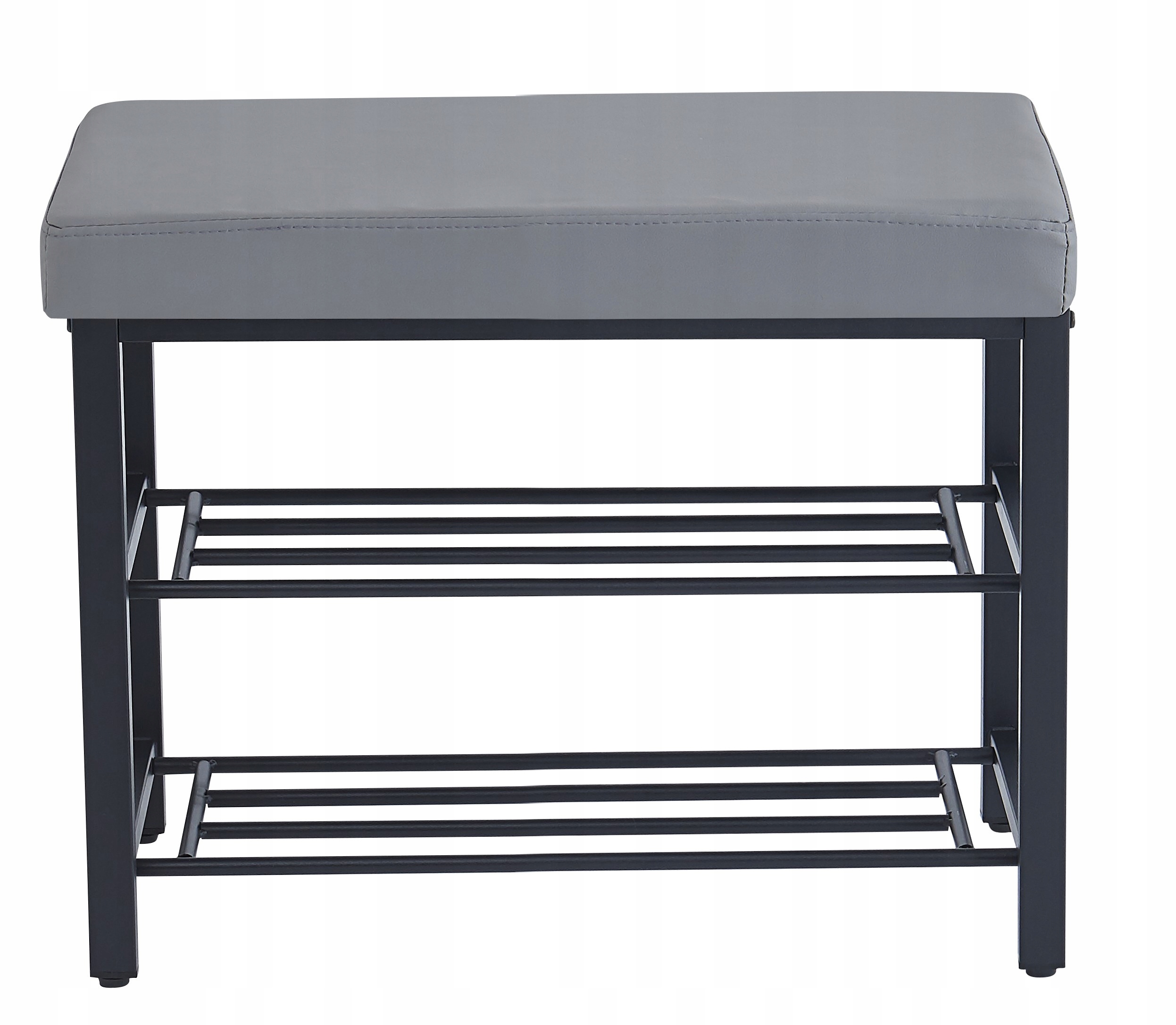 Lavička Do Predsiene Čalúnená Polica Na Topánky Loft Ekokoža Šedá 60 cm