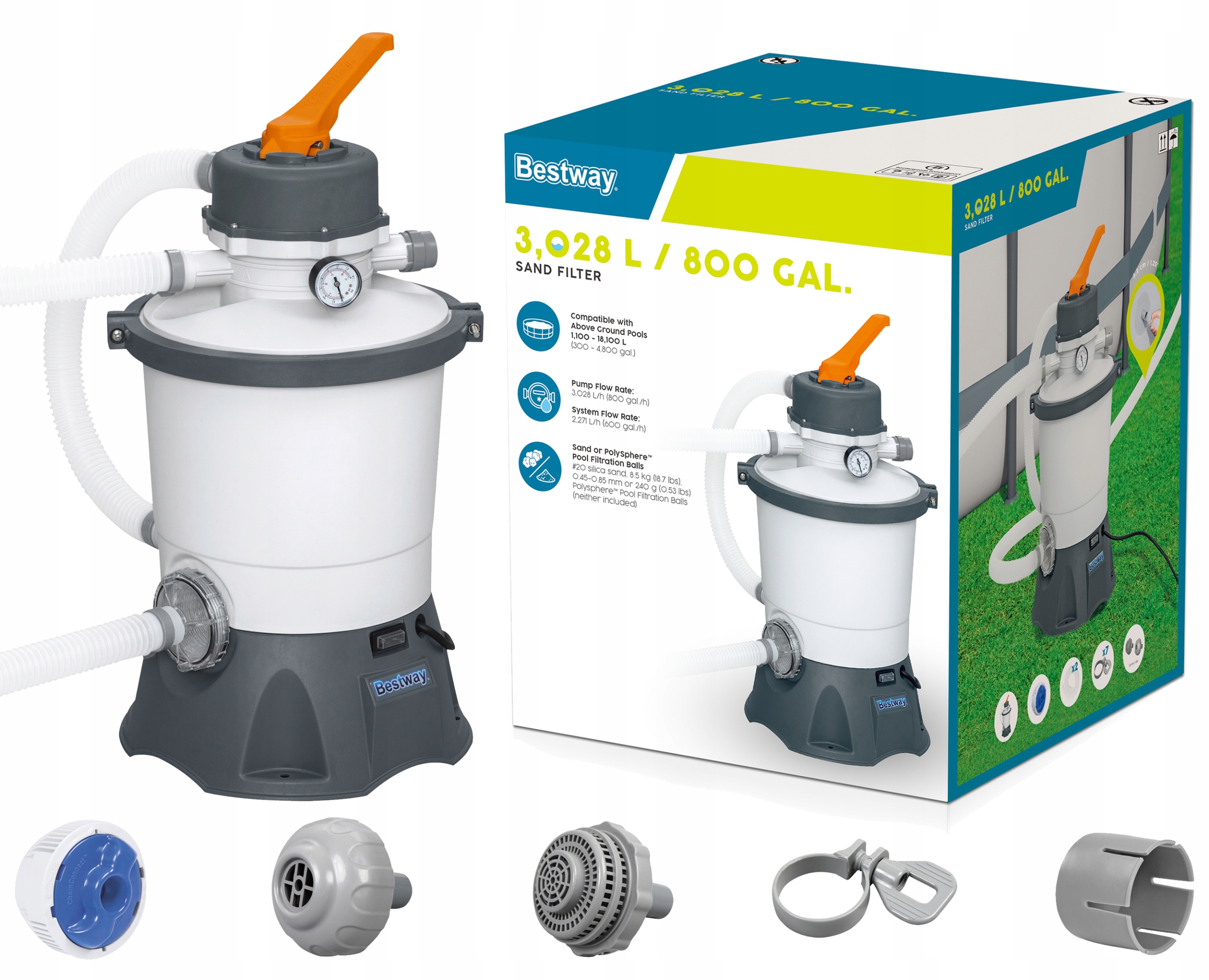 Pompa Piaskowa Bestway 3028l/h 58515