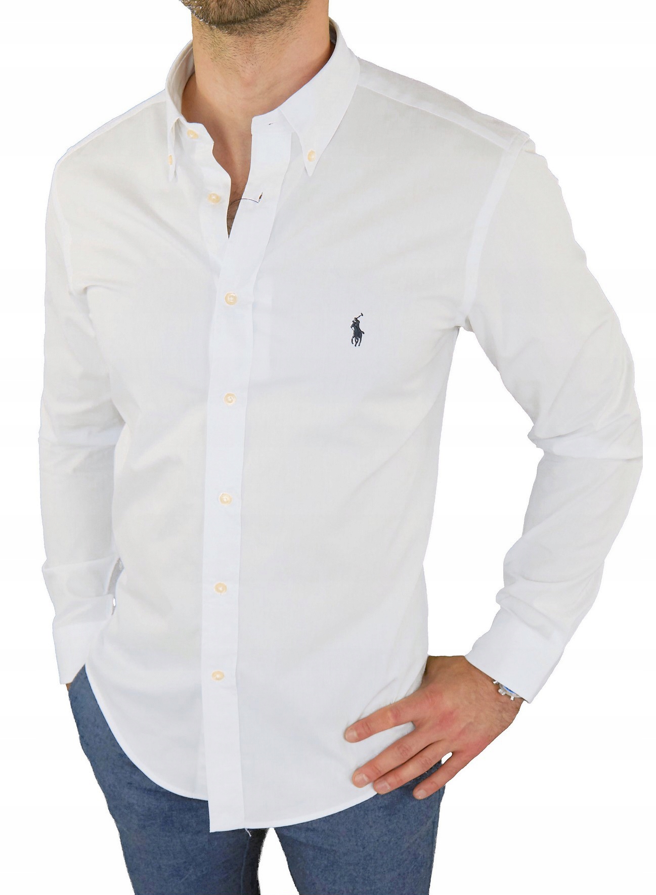 

2 Koszula Ralph Lauren Polo Biała Slim Fit S