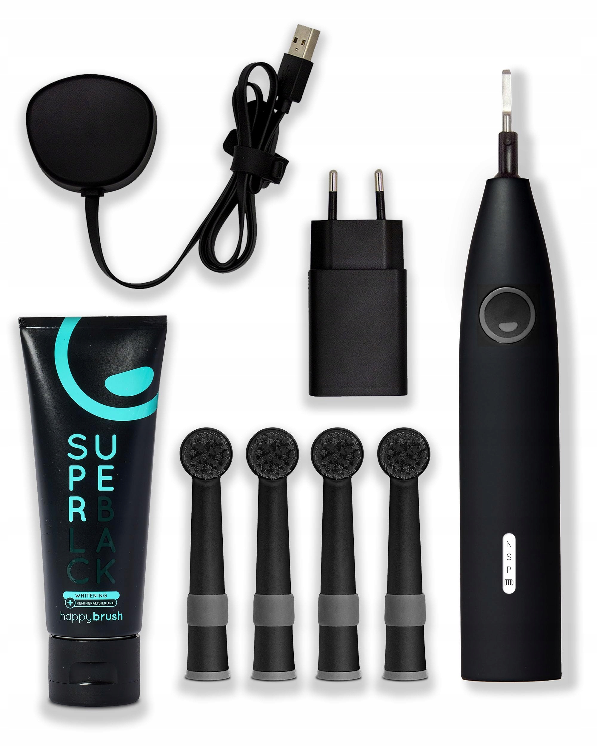 HAPPYBRUSH Szczoteczka Elektryczna Eco R2 Z Akumulatorem 3 Końcówki — miniatura 8