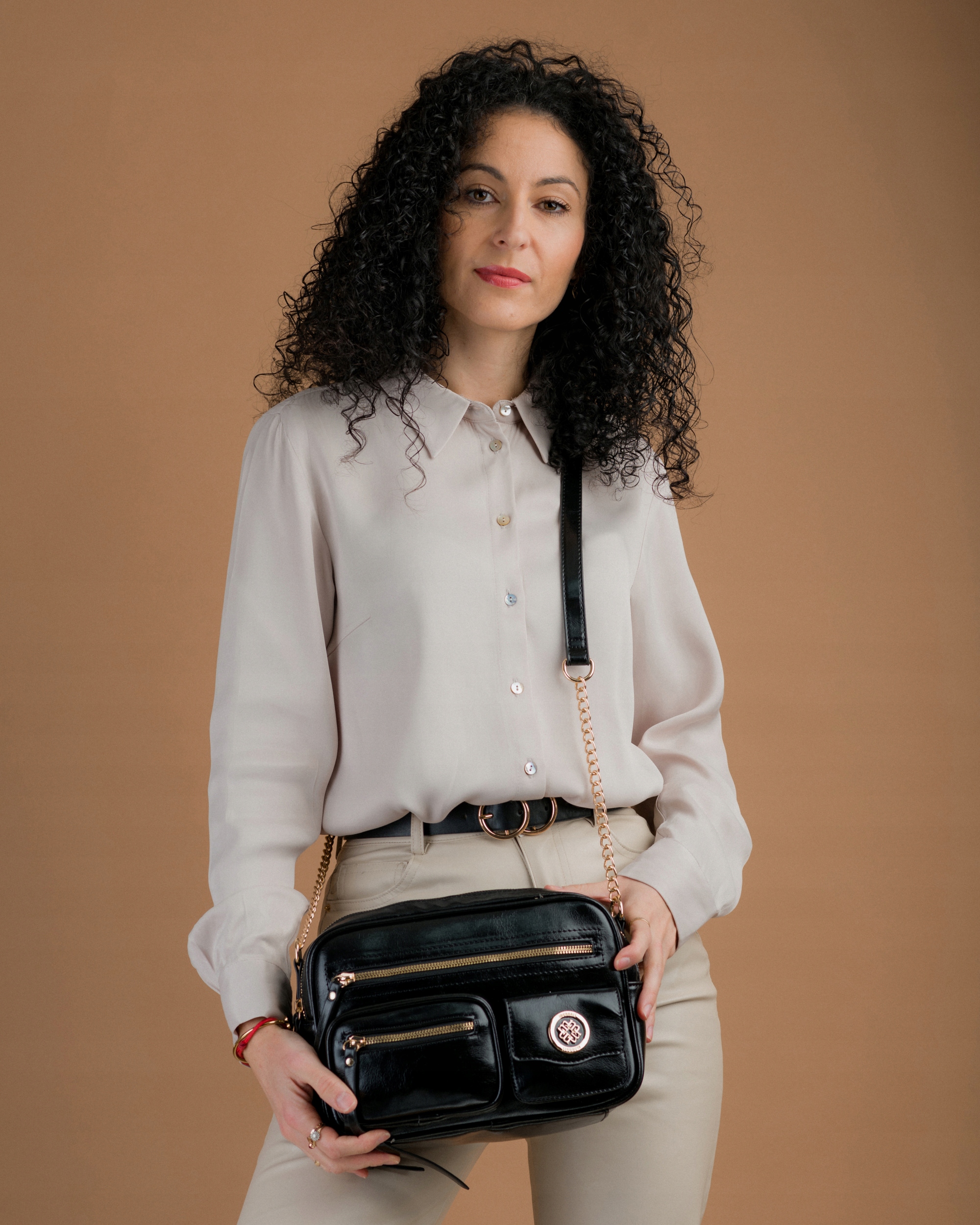 Monnari Torebka Kuferek Listonoszka Czarny Kroko Marka Monnari