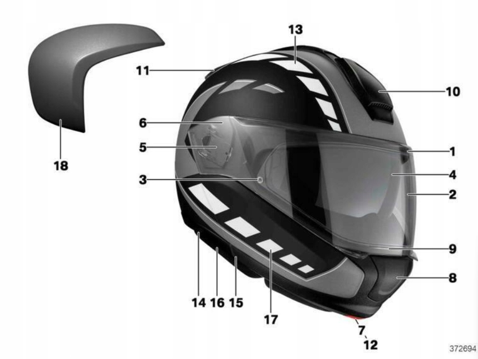 WYPRZEDAŻ - Wyściółka EPS na policzki kasku BMW 6 Evo Numer katalogowy producenta 76318554333
