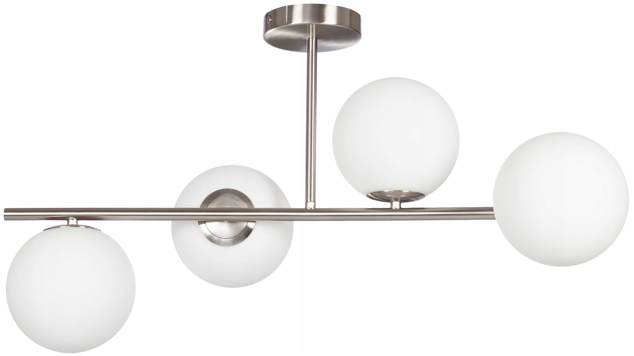 Stropná lampa Milano 4 mliečne tienidlá guľa silver EP1C16