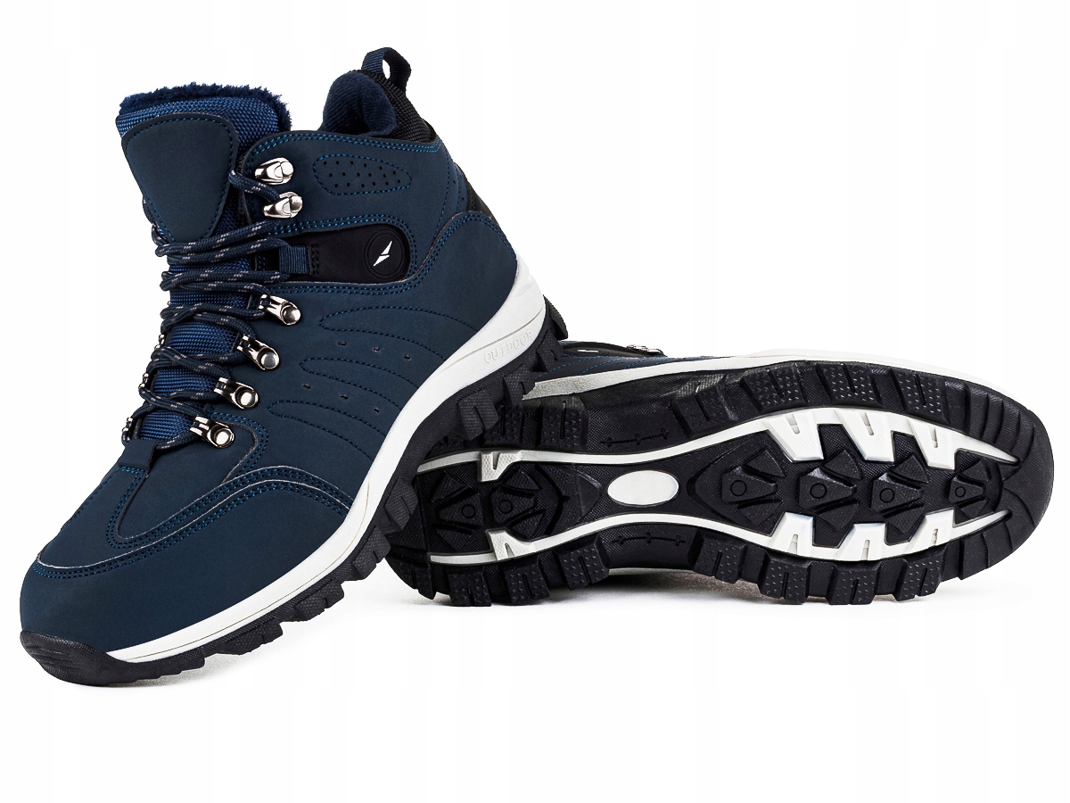 BUTY ZIMOWE SPORTOWE OCIEPLONE HKR Kolor niebieski