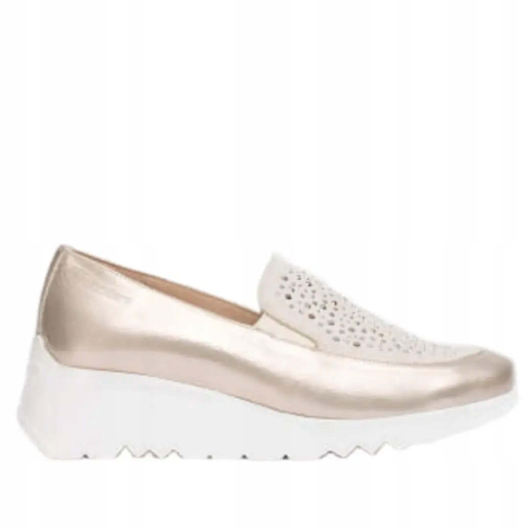 Dámské polobotky Wonders E-6722 glow trend platino beige 39, Platina