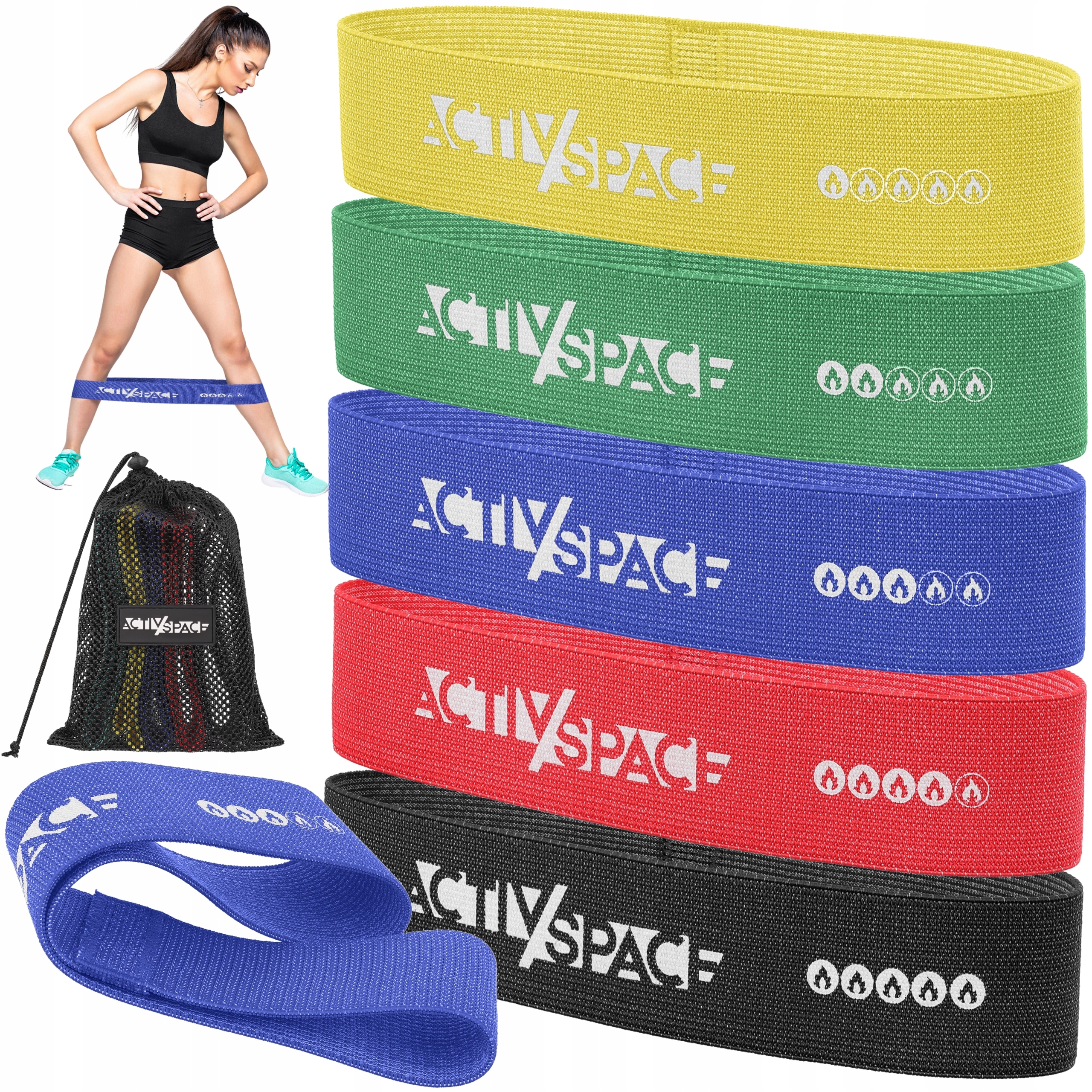 Gumy Materiałowe Do Ćwiczeń Zestaw Fitness Antypoślizgowe Hip Band Mini Pro