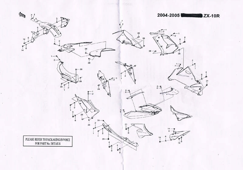 KOMPLET ŚRUB DO OWIEWEK KAWASAKI ZX-10R 2004-2005