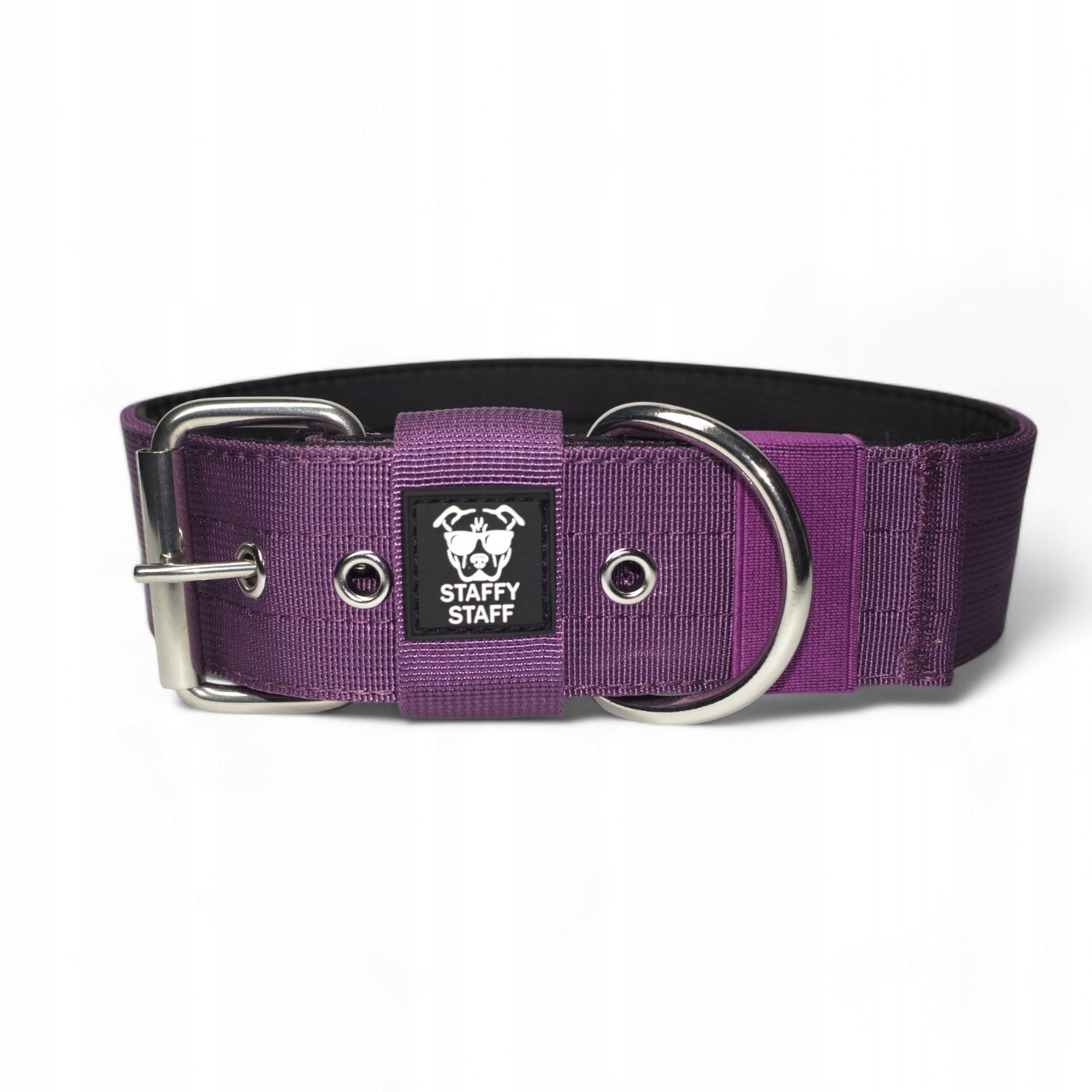 Levně Široký obojek s přezkou StaffyStaff, fialový