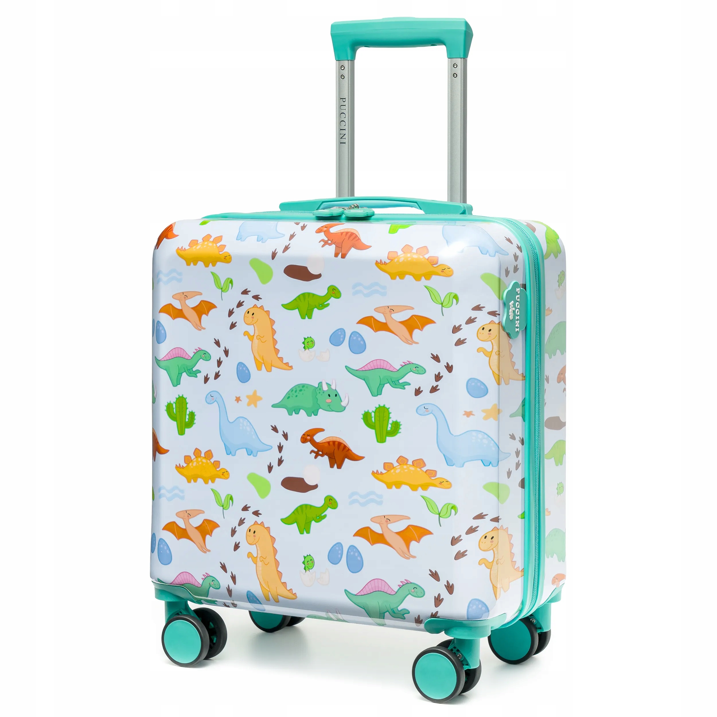 Walizka Podróżna Kabinowa Dla Dzieci Dinozaury Niebieska Puccini ABS031C-7B