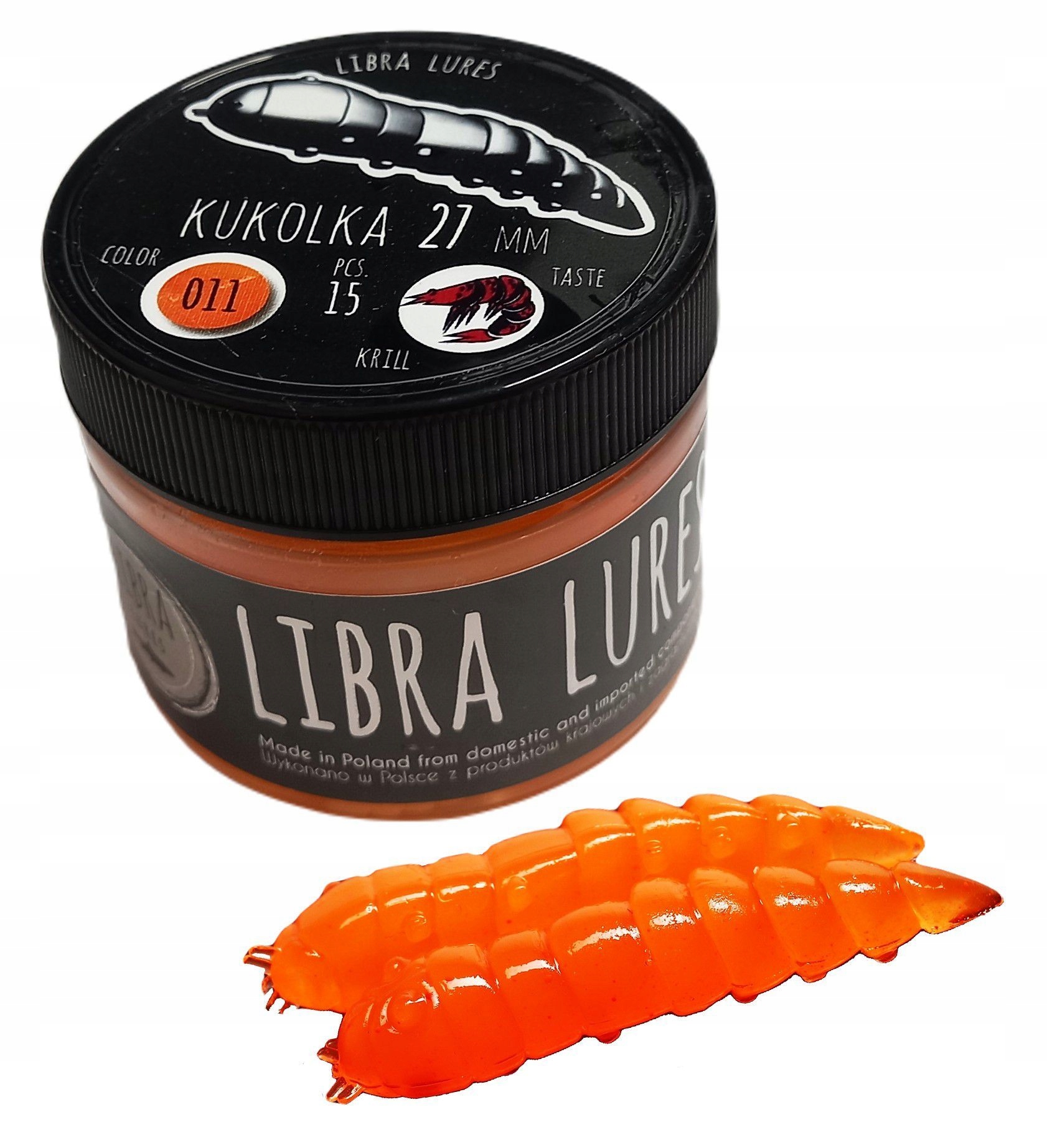 Libra Kukolka 011 Hot Orange Kryl 2,7cm słoik Smak: Kryl, Długość (cm): 2.7