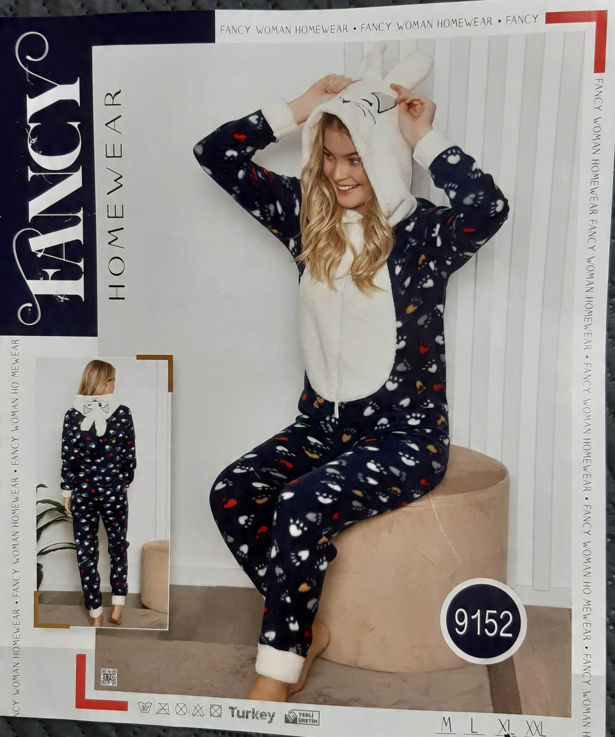 

Piżama damska Kombinezon Soft onesie Kaptur XXL