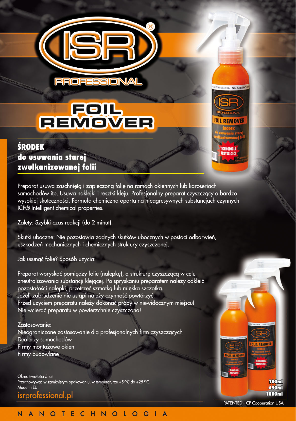 ISR SRODEK DO USUWANIA folii kleju 1L EAN 5903050350109