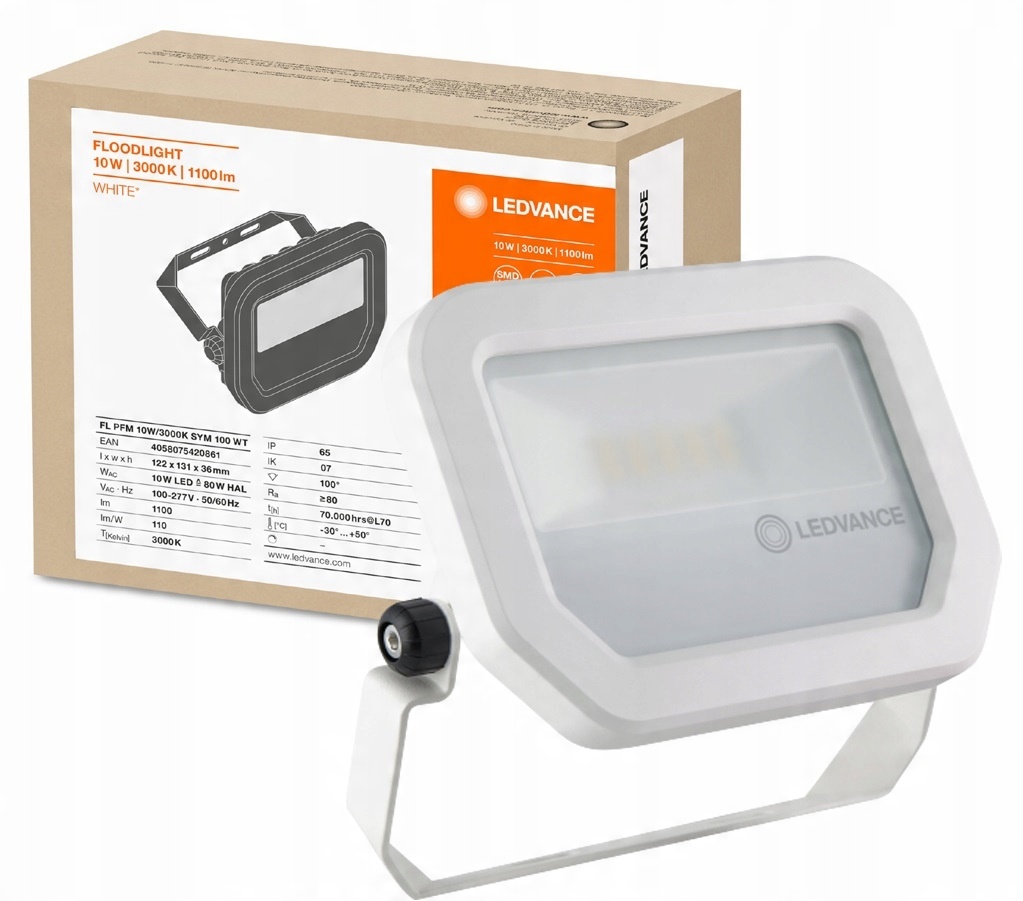 

Reflektor naświetlacz Led 10W 3000K biała