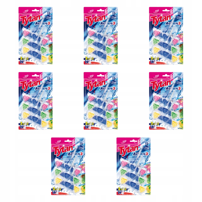 Mix-Pak Wc kostka Tytan Action 3 Flower, Forest, Lemon 3x40g X8
