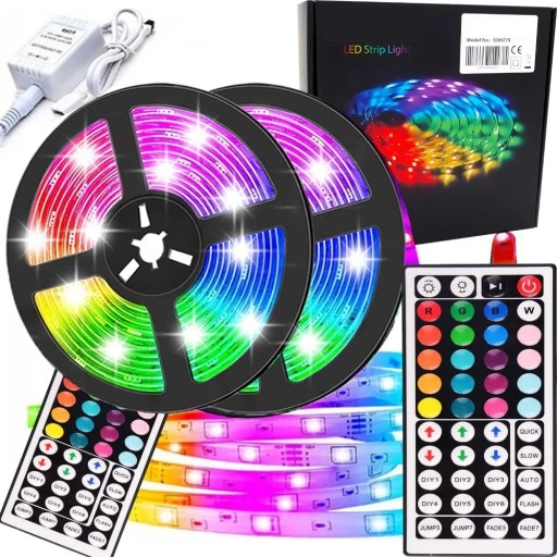 TAŚMA LED RGB 300 LED SMD 5M PILOT ZASILACZ