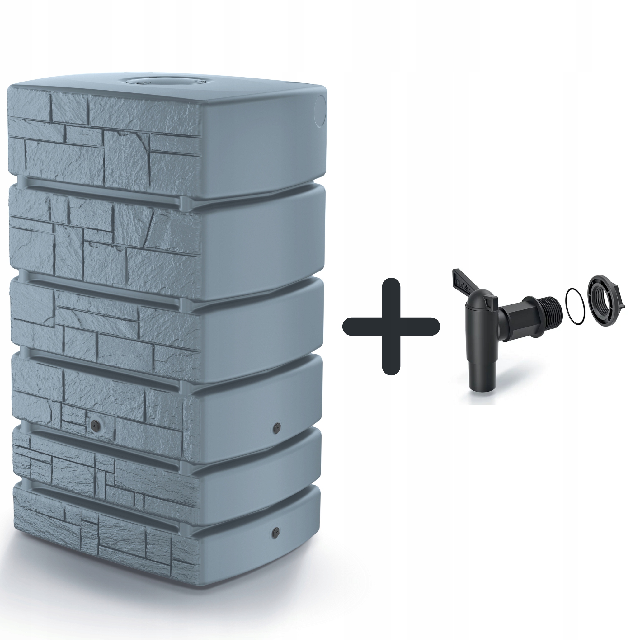 Zbiornik na deszczówkę Beczka na wodę Tower Stone 500L- smooth gray