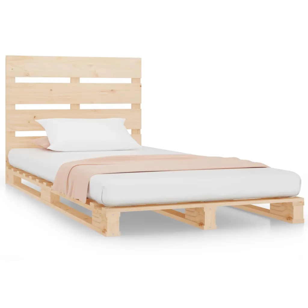 Dřevěný rám postele 200 x 90 cm z masivního borovicového dřeva