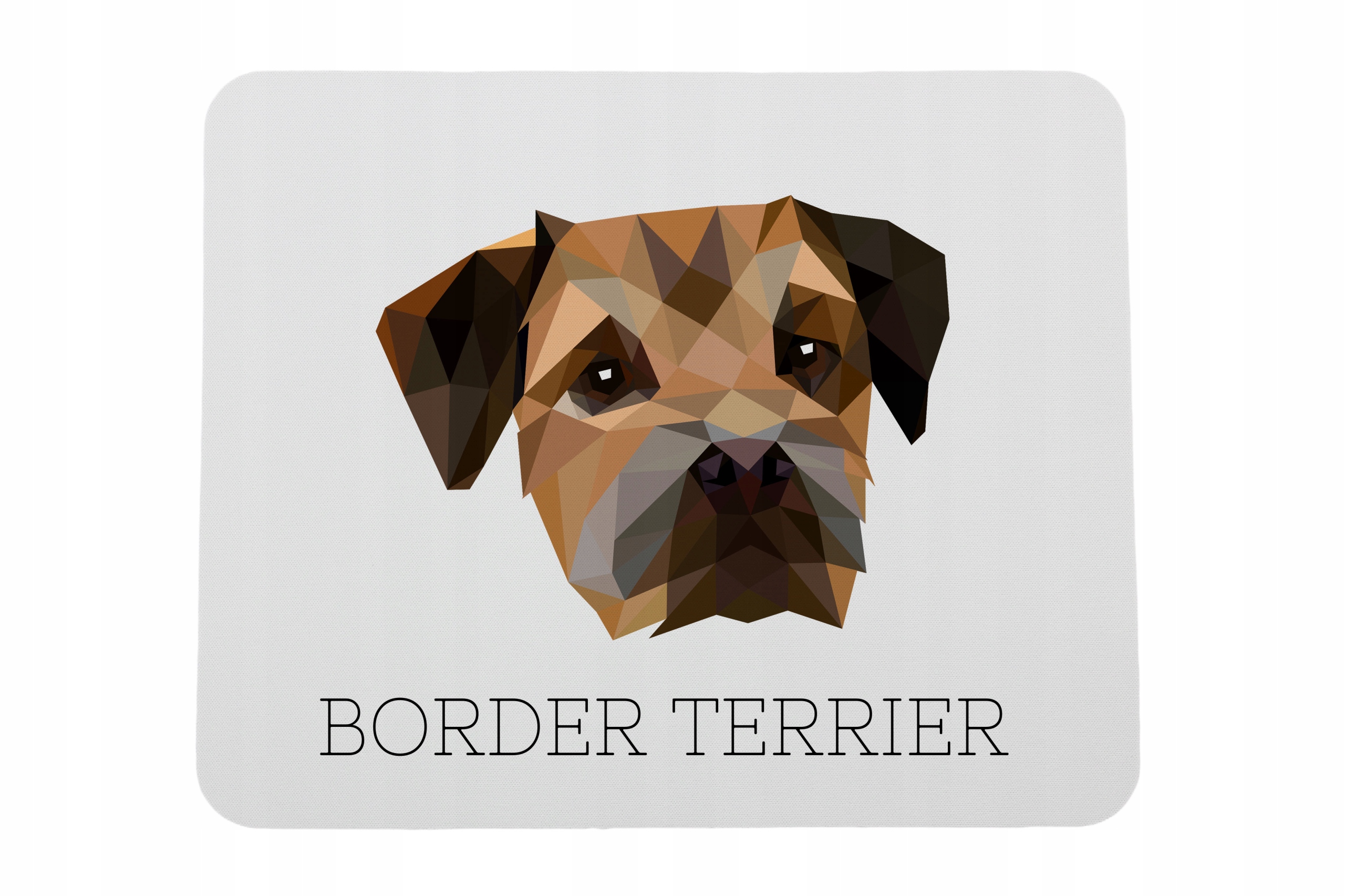 Border Terrier -geometryczna podkładka ze zdjęciem i napisem pod mysz Art-D
