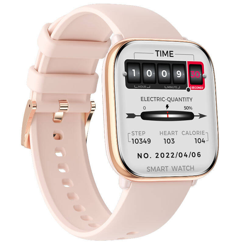 Chytré Hodinky Rubicon RNCF31 Růžové Zlato Puls Tepová Frekvence Tlak Amoled 350