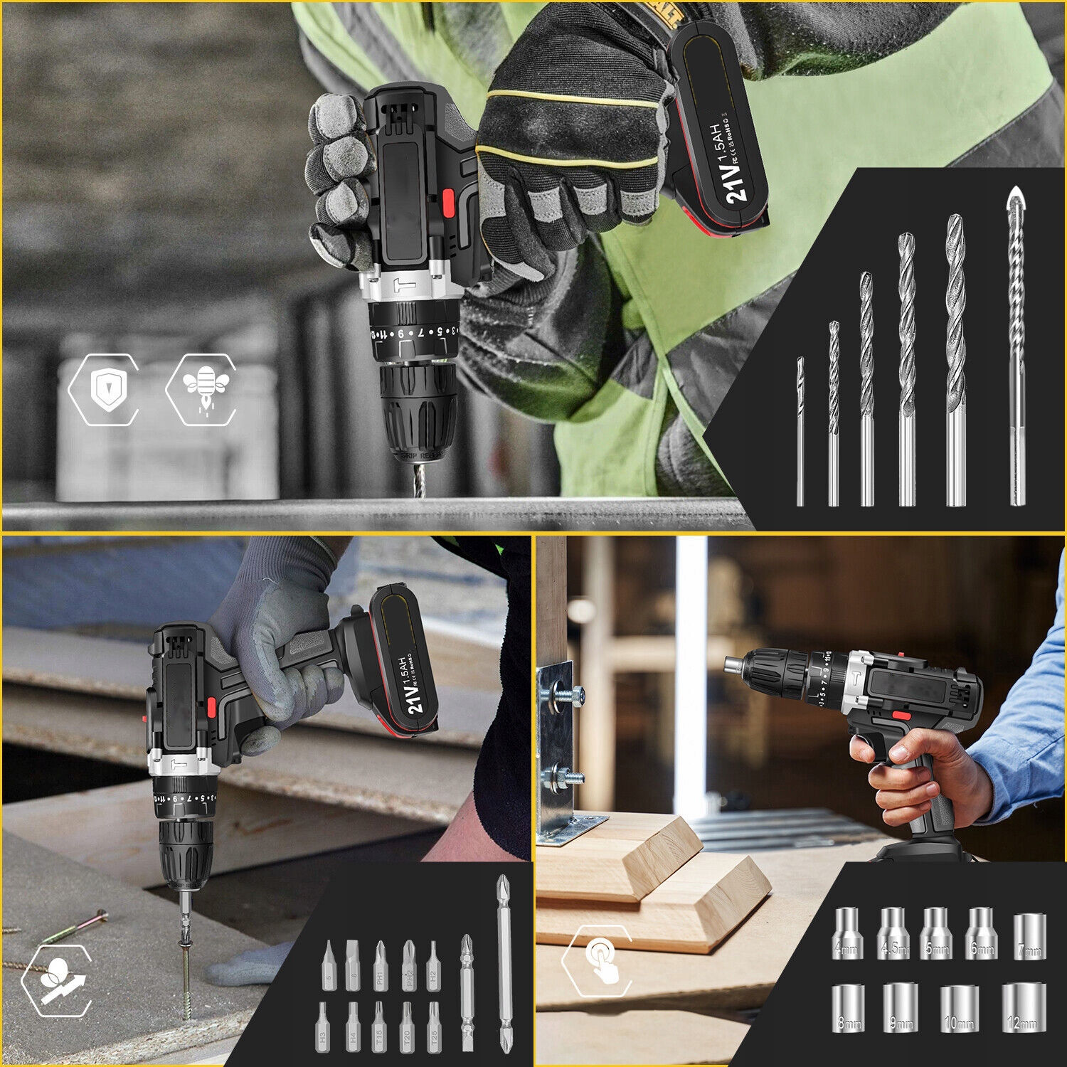 21V WIERTARKO WKRĘTARKA AKUMULATOROWA WALIZKA + 2AKU Stan opakowania oryginalne