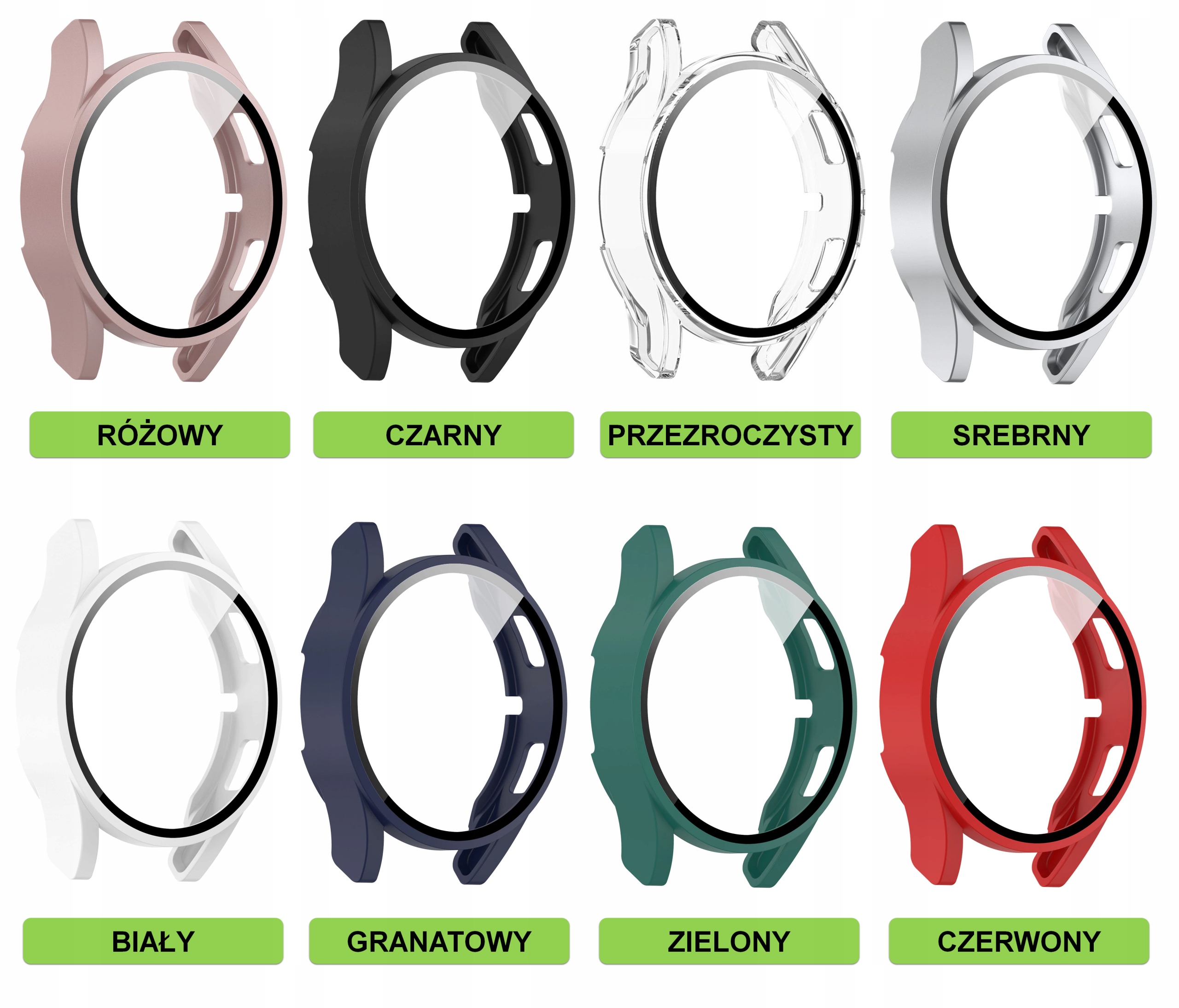 ETUI CASE + SZKŁO 2w1 DO SAMSUNG GALAXY WATCH 4 5 44mm | DUŻY WYBÓR KOLORÓW Kolor biały