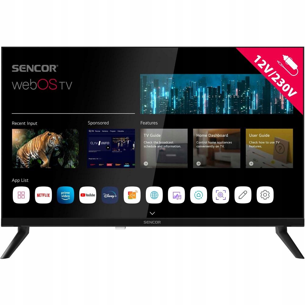 Telewizor Smart Led Sencor Sle 24S830MB 24" Hd Ready HDR10 webOS Wi-Fi Bt