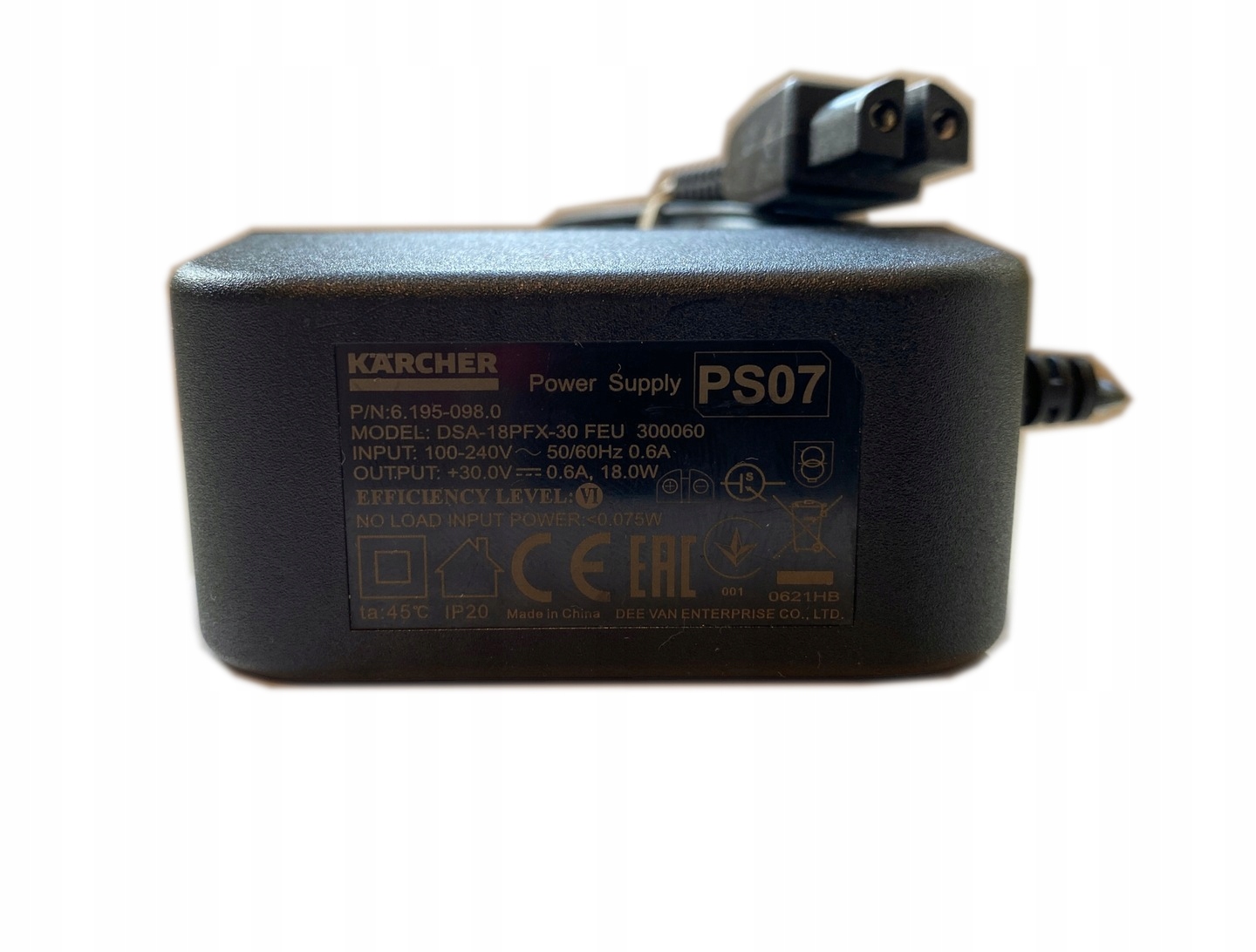 Ładowarka do mopa Kärcher (np: FC7) model DSA-18PFX-30 FEU300060 ORYGINAŁ