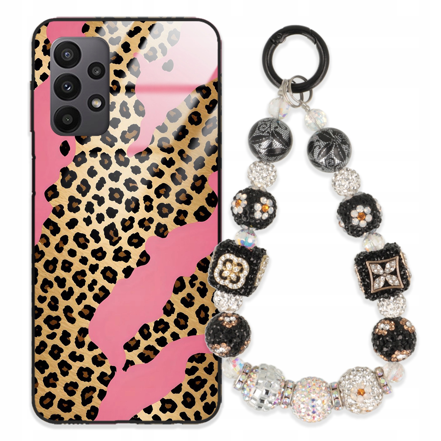 Pouzdro Pro Samsung A23 5G Glass Přívěsek Na Klíče Elegantní Kryt Premium Vzory