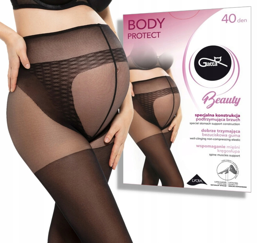 Rajstopy Ciążowe Gatta Body Perfect Protect 40 Den Czarny 4-L