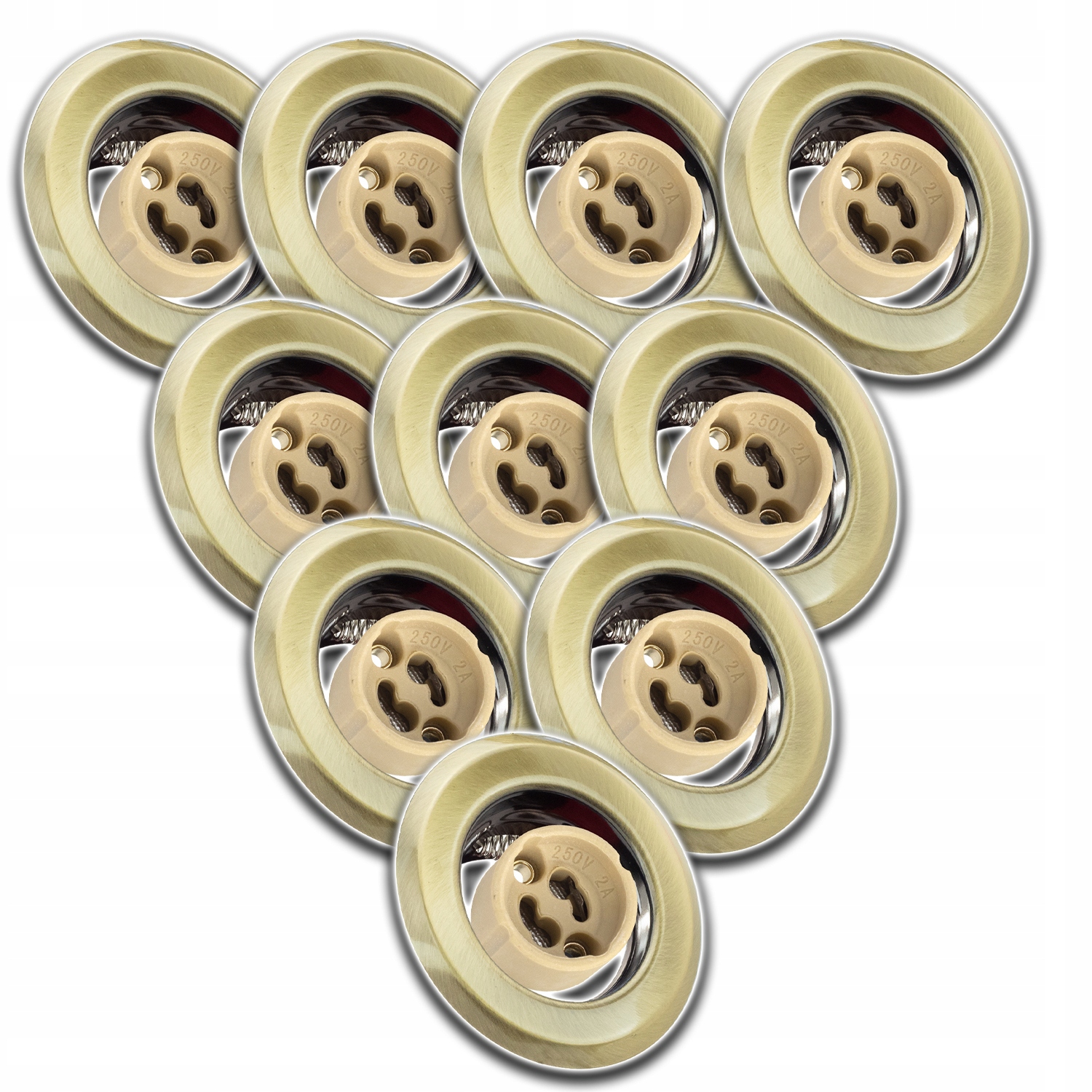 10x Stropní Svítidlo Lampička Na Žárovku GU10 Zásuvka Konektor Žárovky Kulatá