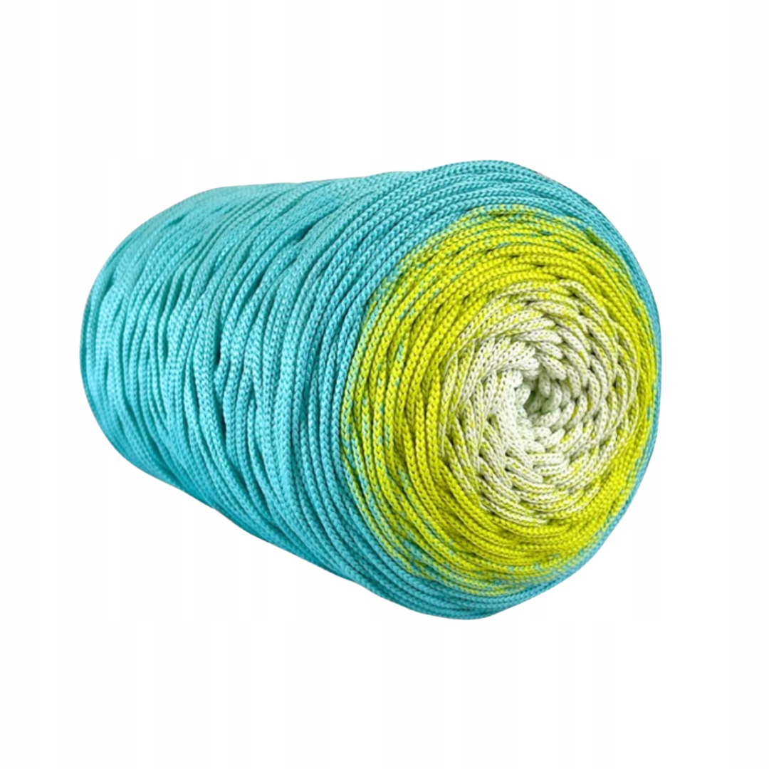 Polyesterová šňůra Ombre tyrkysová laguna/limetka/pistáciová 3 mm – 260 m