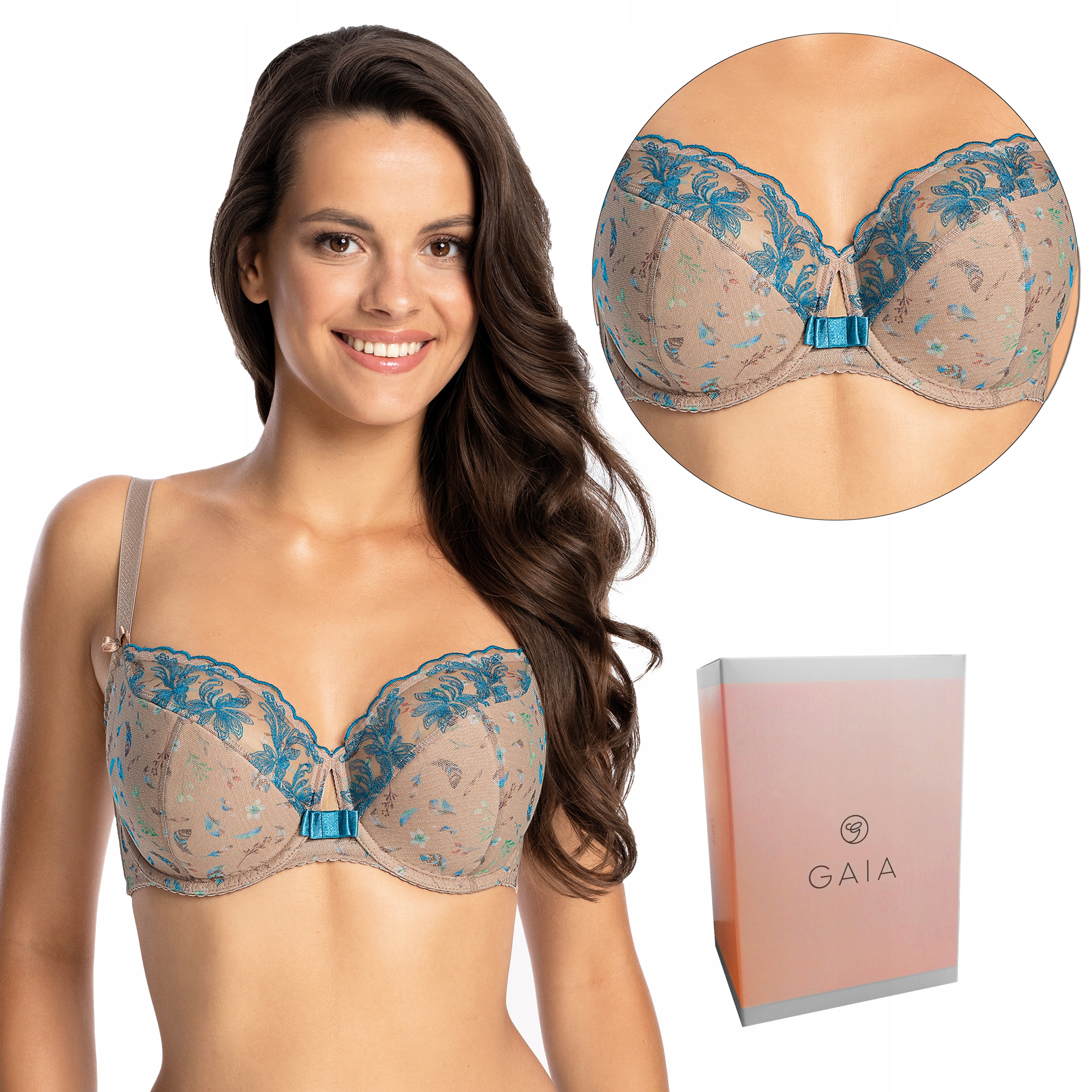 

Półusztywniany biustonosz Gaia 1097 Lora beż, 90D