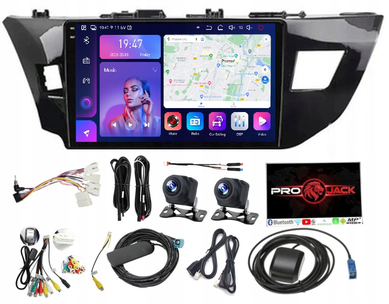 Rádio Gps Android Toyota Auris Corolla 2014-2016 Carplay Wifi 8GB 256GB Sim