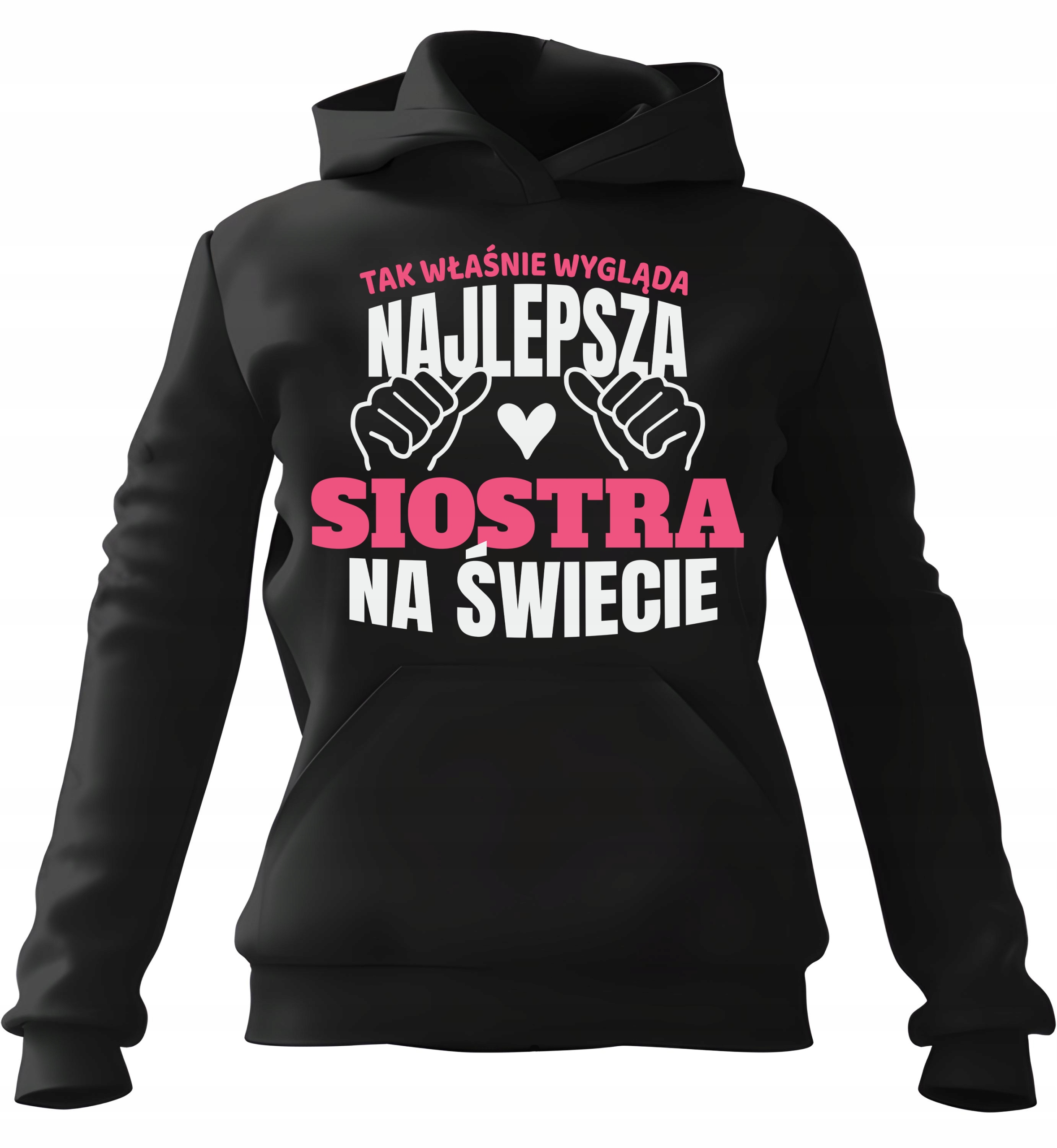 Takhle vypadá nejlepší sestra s kapucí mikina s Mikina černá XL