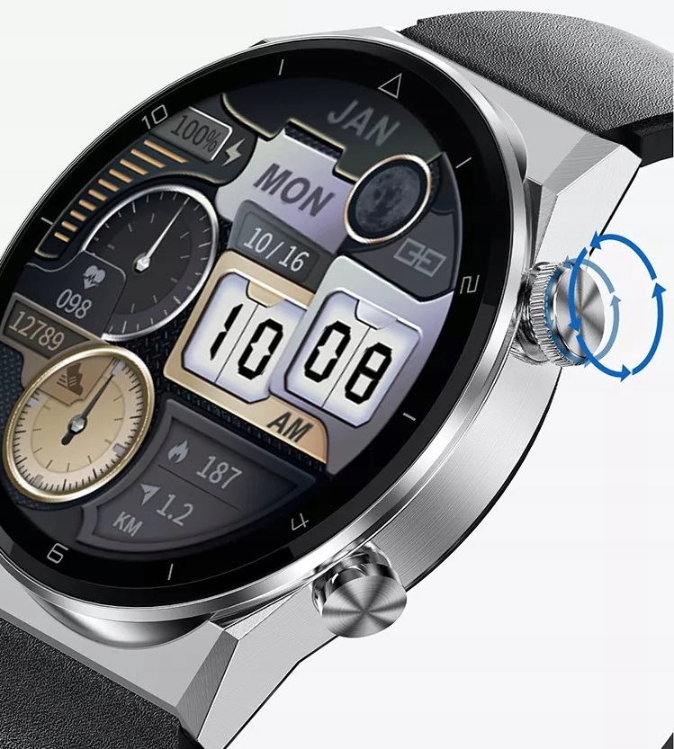 ZEGAREK MĘSKI SMARTWATCH ROZMOWY MENU POLSKIE SPORT PULS CIŚNIENIE INDUKCJA Rodzaj analogowo - cyfrowe