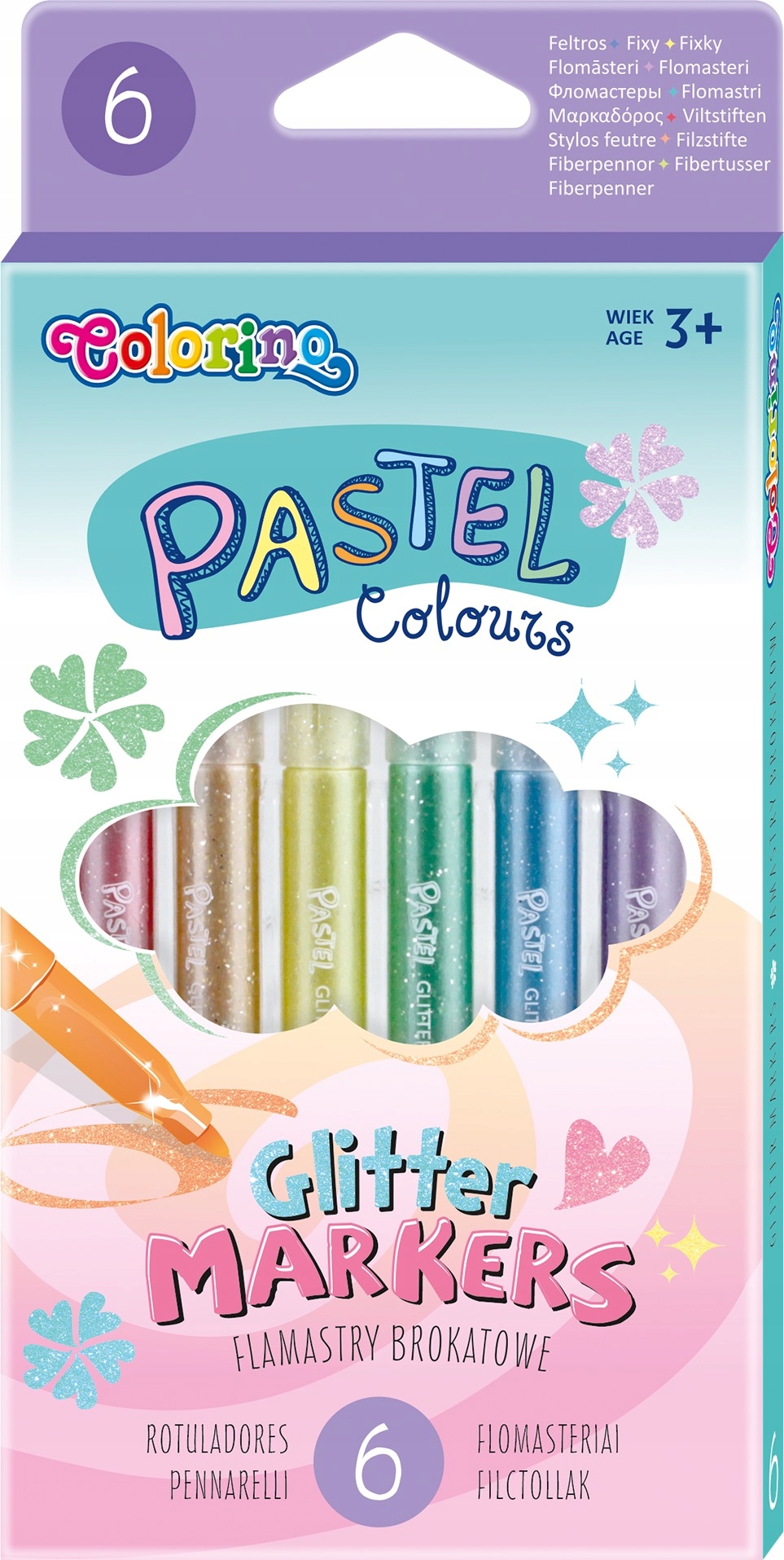 FLAMASTRY BROKATOWE PASTELOWE 6 KOLORÓW COLORINO Marka Colorino