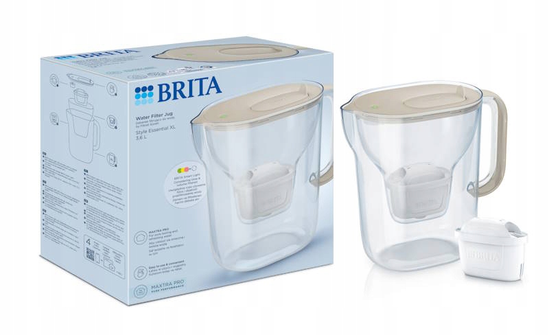 Dzbanek filtr Brita Style Essential XL 3,6L Piaskowy z 1 Wkład Maxtra Pure