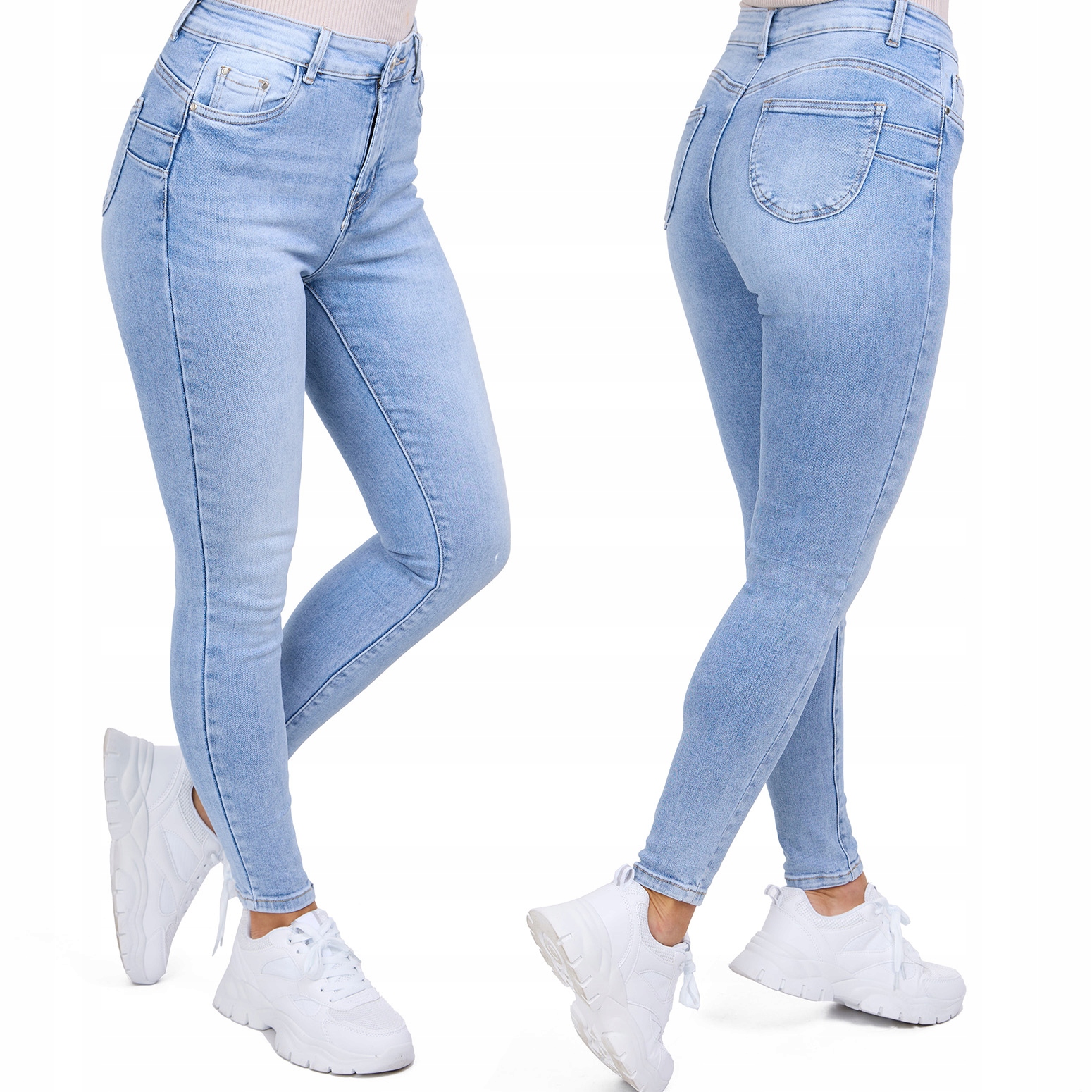 Jeansy spodnie damskie Push Specially Designed Blue