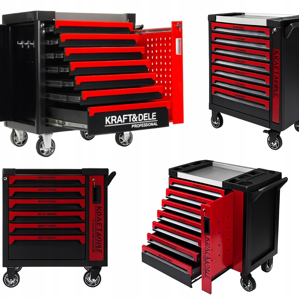 Tukšs servisa instrumentu skapis ar 9 atvilktnēm