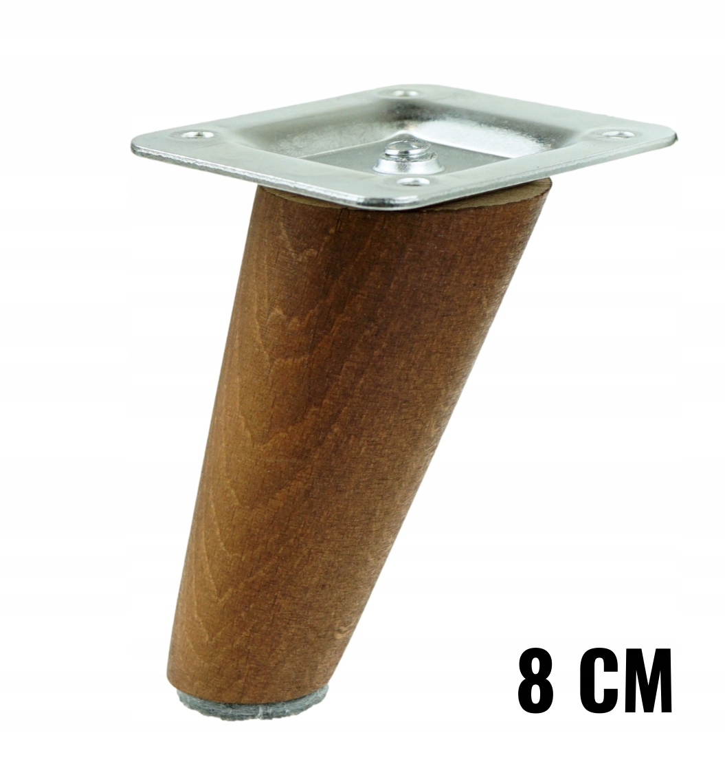 

Noga drewniana nóżka buk orzech skośna zestaw 8 cm