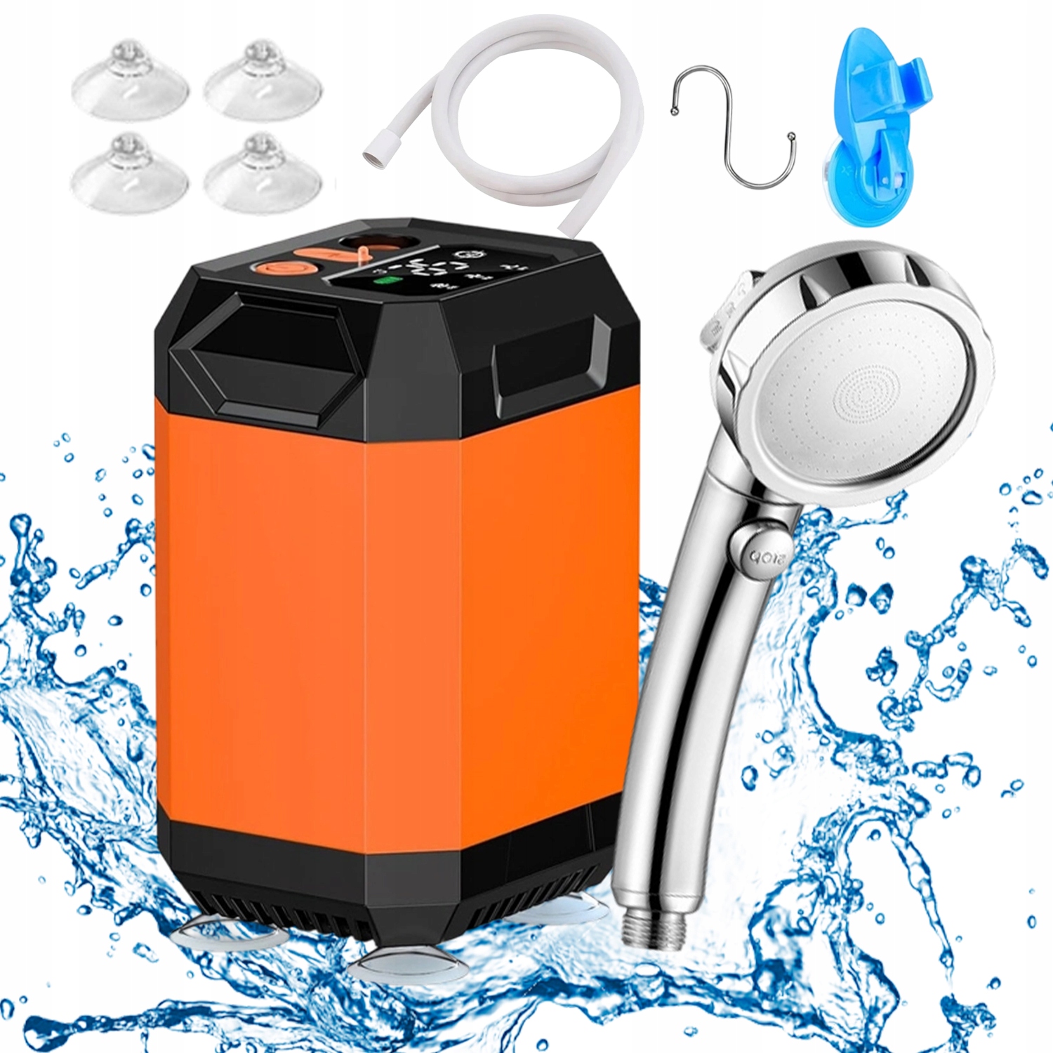 Led Prysznic Turystyczny Bezprzewodowy Kempingowy Wskaźnikiem 5400 Mah