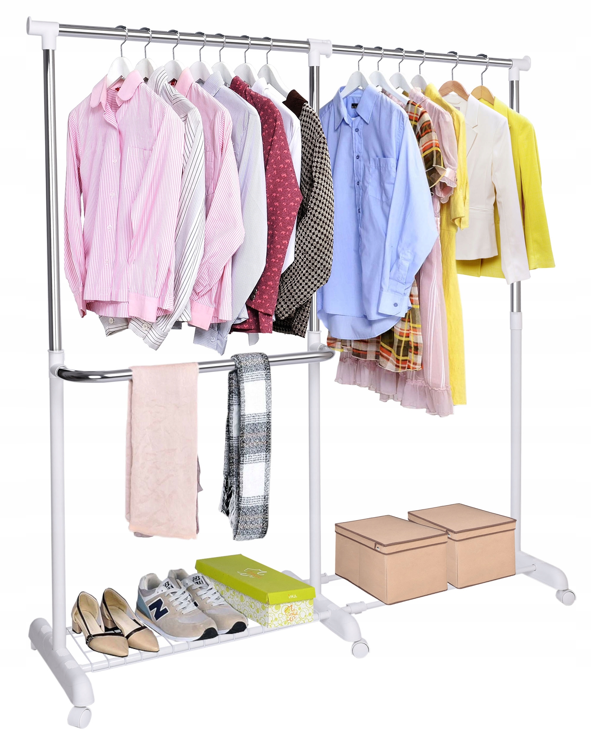 Věšák Na Oblečení, Boty, Kolečka, Stojan, Skandinávský Stojan, Bílá Šatní Skříň