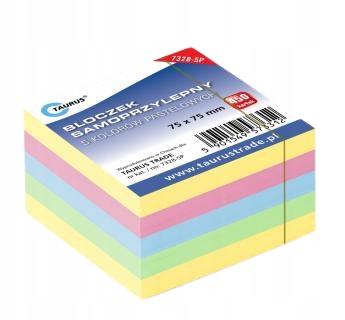 

Bloczek Samoprzylepny Karteczki Kostka 450K Pastel