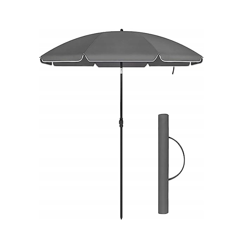 Klasický Slunečník, Přenosný Plážový Slunečník, Lehký, Šedý